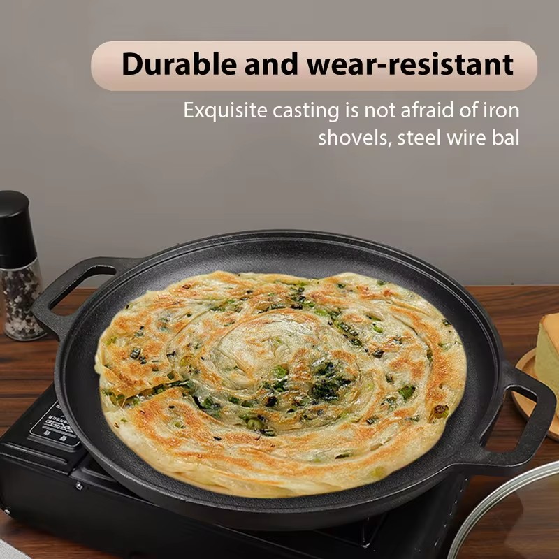 Heavy-Duty Cast Iron Fry Pan w - Egg Waffle Pan recension och pris
