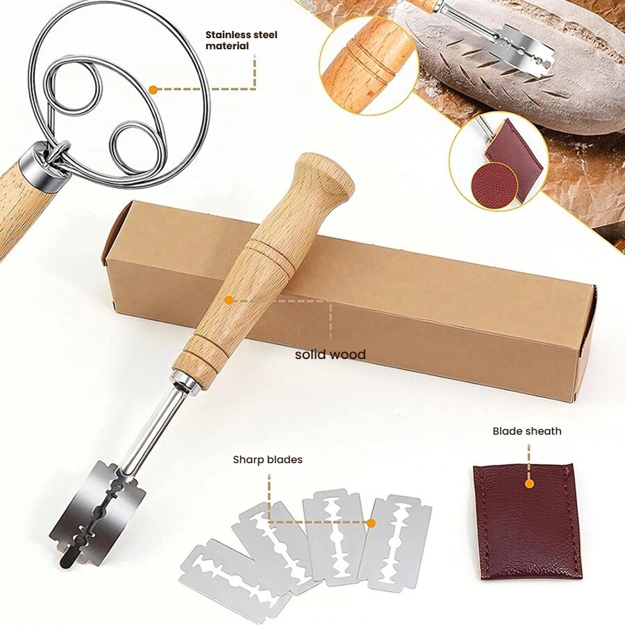 Dough Whisk Large Wood Handle  - Danish Pancake Pan recension och pris