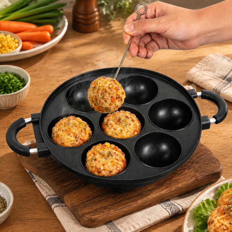 7-Cavity Aluminum Mold for Pan - Egg Waffle Pan recension och pris